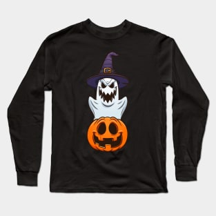 Halloween ghost and pumpkin Long Sleeve T-Shirt